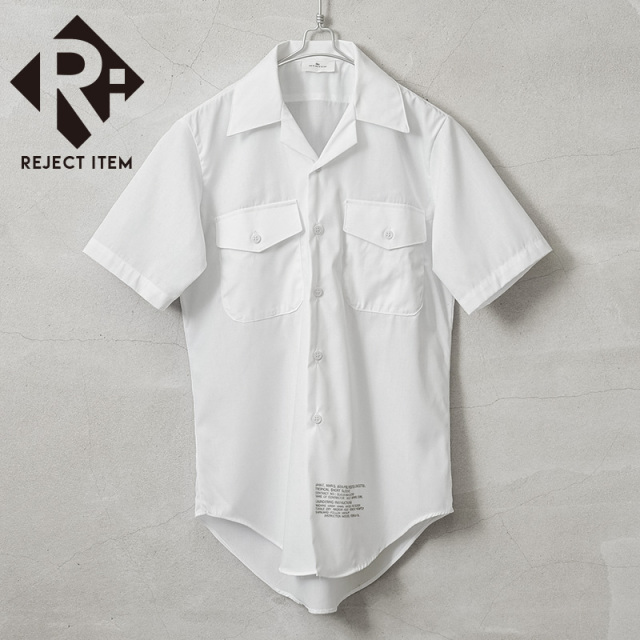 リジェクト 訳あり品 実物 新品 デッドストック 米軍 トロピカル 半袖シャツ ホワイト ステンシル【キャンペーン対象外】【I】