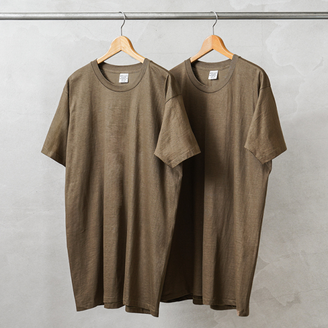実物 新品 デッドストック 米軍 1980s BDU / DCU ユニフォーム Tシャツ BROWN 2PACS【キャンペーン対象外】【I】ミリタリー