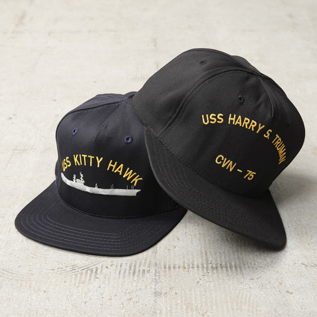 MADE IN USA デッドストック 米海軍 航空母艦 ビンテージ スナップバック キャップ EMBROIDERY【キャンペーン対象外】【T】