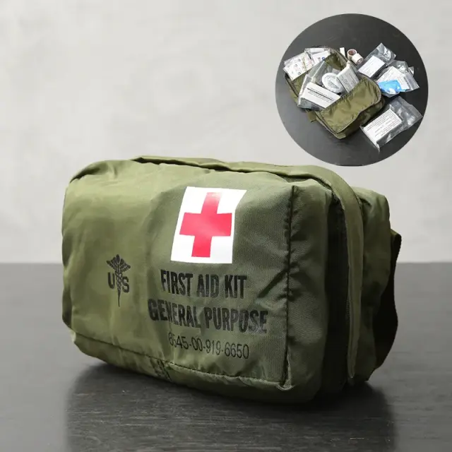 実物 新品 デッドストック 米軍 FIRST AID KIT GENERAL PURPOSE ポーチ フルセット【キャンペーン対象外】【I】