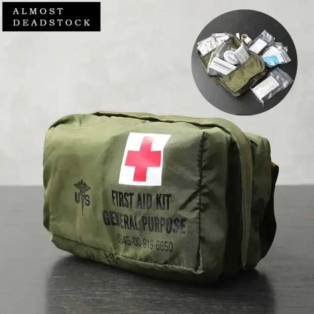 実物 新品 デッドストック 米軍 FIRST AID KIT GENERAL PURPOSE ポーチ フルセット【ALMOST DEADSTOCK】【キャンペーン対象外】【I】