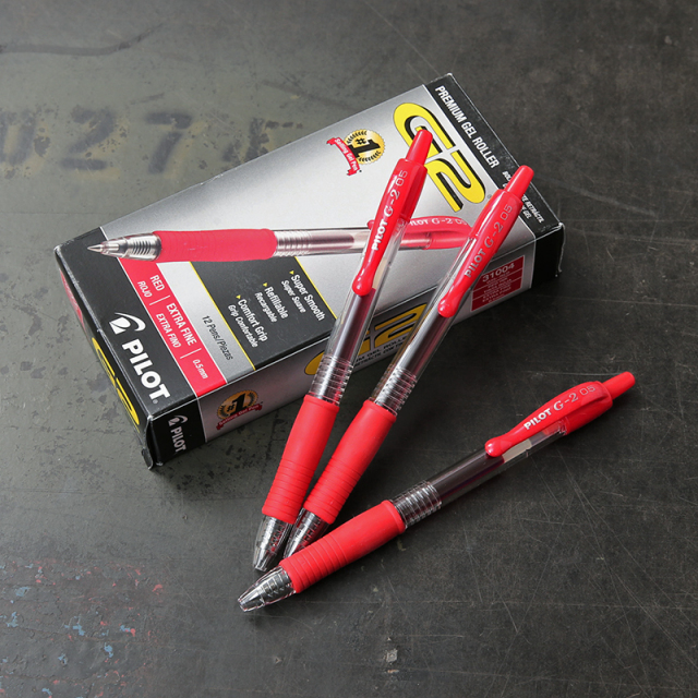 新品 米軍放出 PILOT社製 G2 ゲルインキ ボールペン RED 1ダース（12本セット）【キャンペーン対象外】【I】