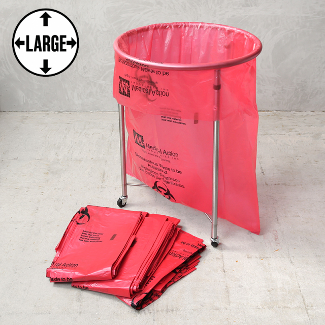 【即日出荷対応】実物 新品 米軍 BIOHAZARD オートクレーブ バイオハザードバッグ スタンド LARGE 専用ゴミ袋 50枚セット付き【一部離島配送不可】【キャンペーン対象外】【T】【K】