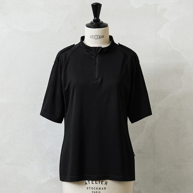 実物 USED イギリス警察 レディース クールマックス BLACK POLICE ショートスリーブ ハーフジップ シャツ 刺繍なし【#3】【キャンペーン対象外】【I】