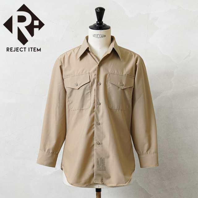 リジェクト 訳あり品 米軍 USMC トロピカル ロングスリーブ オフィサーシャツ ステンシル【キャンペーン対象外】【I】