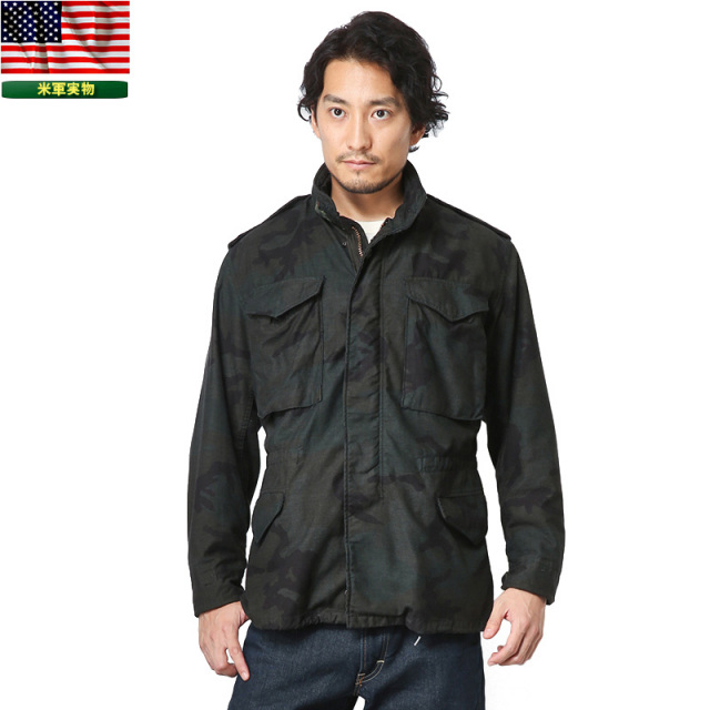 米軍 G.I. M-65 フィールドジャケット WOODLANDベース 黒染め 