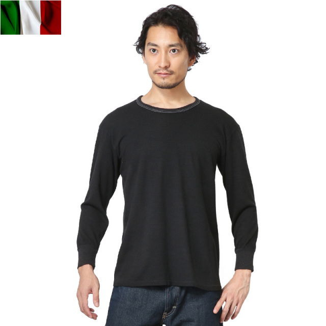 実物 新品 イタリア軍 アンダーシャツ BLACK染め ミリタリーファッション 軍服【キャンペーン対象外】【T】