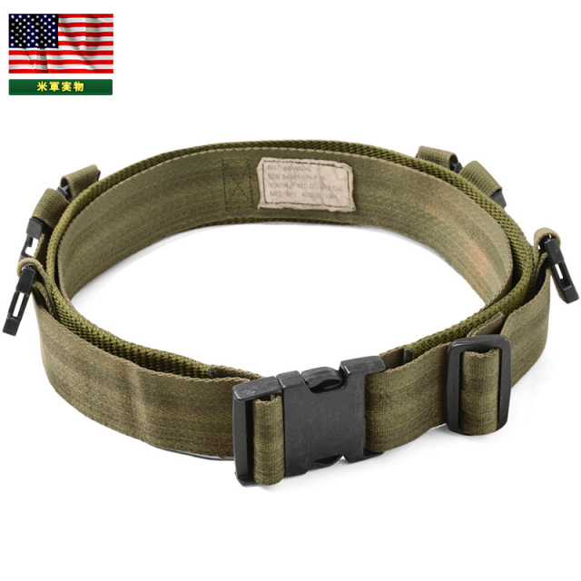 ☆今だけ15%OFF☆実物 米軍 INDIVIDUAL EQUIPMENT ベルト OD USED 米軍放出品【キャンペーン対象外】【I】ミリタリー