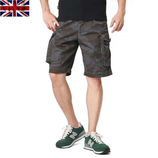 実物 新品 イギリス軍コンバットショーツ デザートDPMカモベース BLACK染め ミリタリーファッション 軍パン 軍服【キャンペーン対象外】【T】