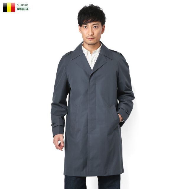 実物 新品 ベルギー軍 シングルトレンチコート ミリタリーファッション 軍服【キャンペーン対象外】【T】