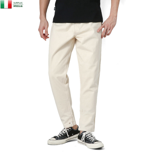 実物 新品 イタリア軍 OFF WHITE ECRUパンツ ミリタリーファッション 軍パン 軍服【キャンペーン対象外】【T】