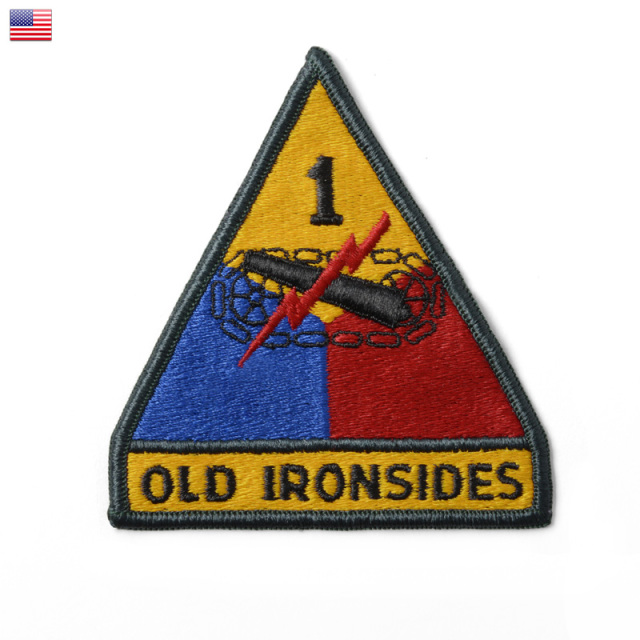 ★カートで割引対象品★【ネコポス便対応】新品 米軍 U.S.ARMY 第一機甲師団パッチ（ワッペン） OLD IRONSIDES オールド アイアンサイズ 米陸軍 第1機甲師団 ミリタリー【T】