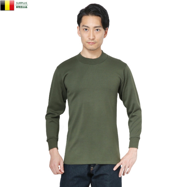 実物 ベルギー軍 スウェットシャツ OD USED ミリタリーファッション 軍服【キャンペーン対象外】【I】