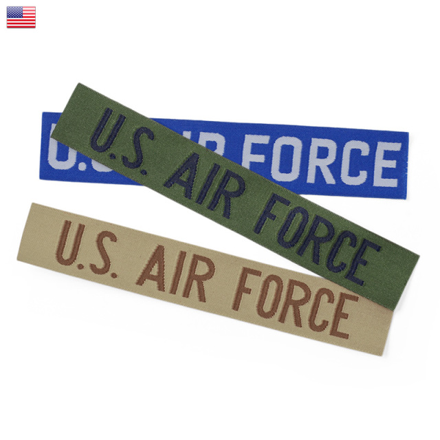 ★カートで割引対象品★【ネコポス便対応】新品 米軍 U.S.AIR FORCE ネーム タブ パッチ ワッペン【T】