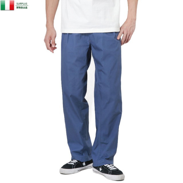 実物 新品 イタリア軍 スリーピング イージーパンツ ネイビーブルー ミリタリーファッション 軍パン 軍服【キャンペーン対象外】【T】