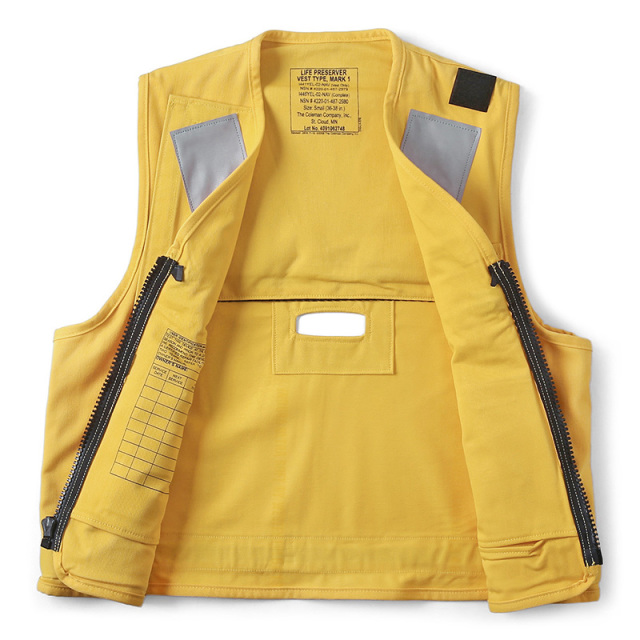 米海軍 U.S.NAVY LIFE PRESERVER VEST TYPE MARK I YELLOW ベスト 米軍放出品 ミリタリーショップ
