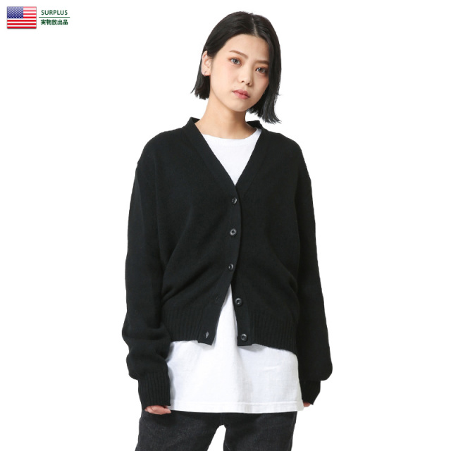 実物 新品 米軍 U.S.NAVY BLACK WOMENS ACRYLIC カーディガン / セーター MADE IN USA ミリタリーファッション 軍服 通販 軍放出品 レディース【キャンペーン対象外】【I】