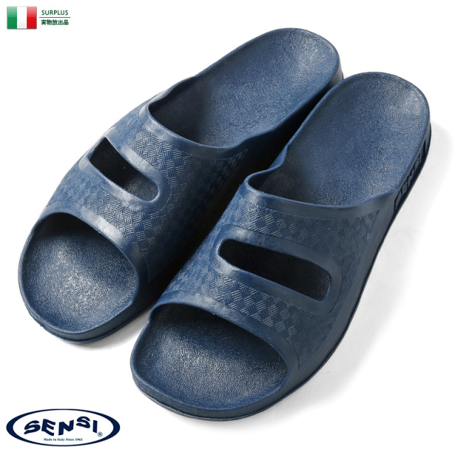 ★割引中15％OFF★実物 新品 イタリア軍 SENSI社製 PVCラバーサンダル スリッパ NAVY ミリタリーファッション 軍放出品 センシ【キャンペーン対象外】【I】