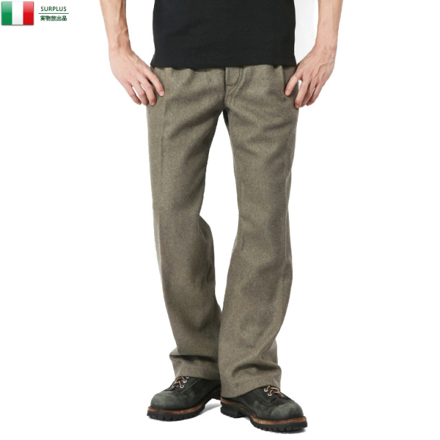 実物 新品 イタリア軍 ウールワークパンツ ミリタリー 軍放出品 ファッション 軍パン 軍服【キャンペーン対象外】【T】