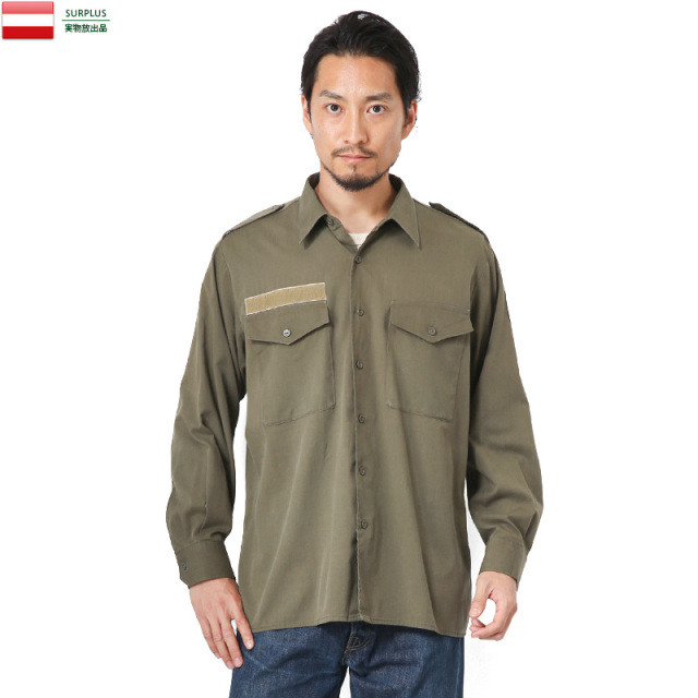 実物 USED オーストリア軍 フィールドシャツ ミリタリーファッション 軍服 軍放出品【キャンペーン対象外】【I】