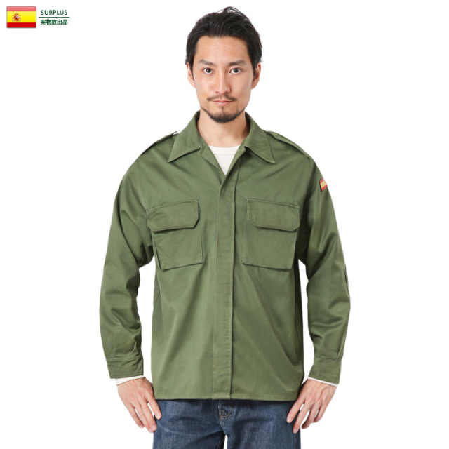 実物 USED スペイン軍 ARMY コンバット フィールドシャツ ミリタリーファッション 軍服 軍放出品【キャンペーン対象外】【I】
