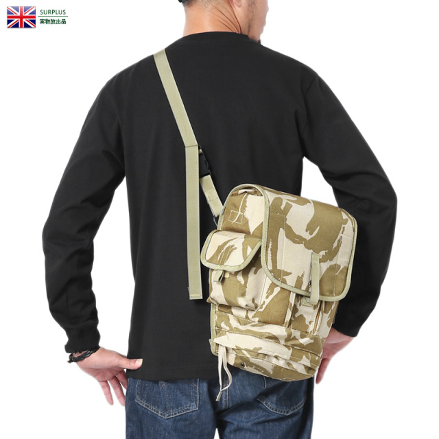 実物 USED イギリス軍 2WAY ガスマスク ショルダーバッグ デザートDPMカモ 軍放出品 ミリタリーファッション【キャンペーン対象外】【I】