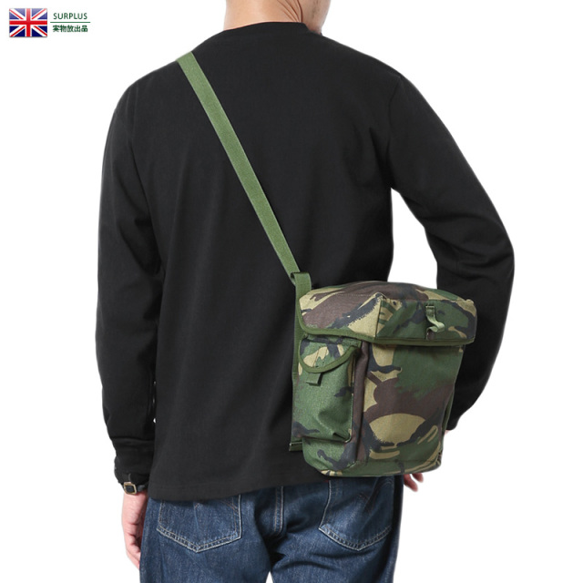 実物 新品 イギリス軍 ガスマスク ショルダーバッグ DPMカモ 軍放出品 ミリタリーファッション【キャンペーン対象外】【T】
