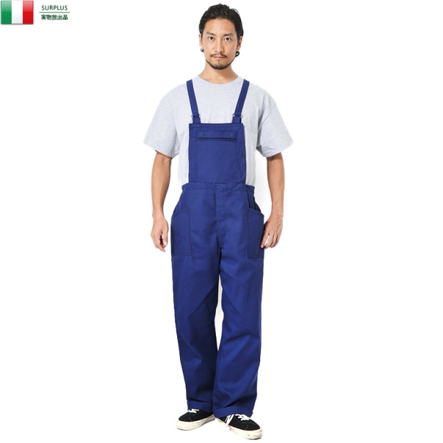 実物 新品 イタリア軍 コットンツイルサロペット 軍放出品 ミリタリーファッション 軍パン 軍服【キャンペーン対象外】【I】