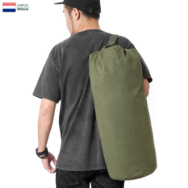 実物 USED オランダ軍 コットン ダッフルバッグ スモール 軍放出品 ミリタリーファッション【キャンペーン対象外】【I】