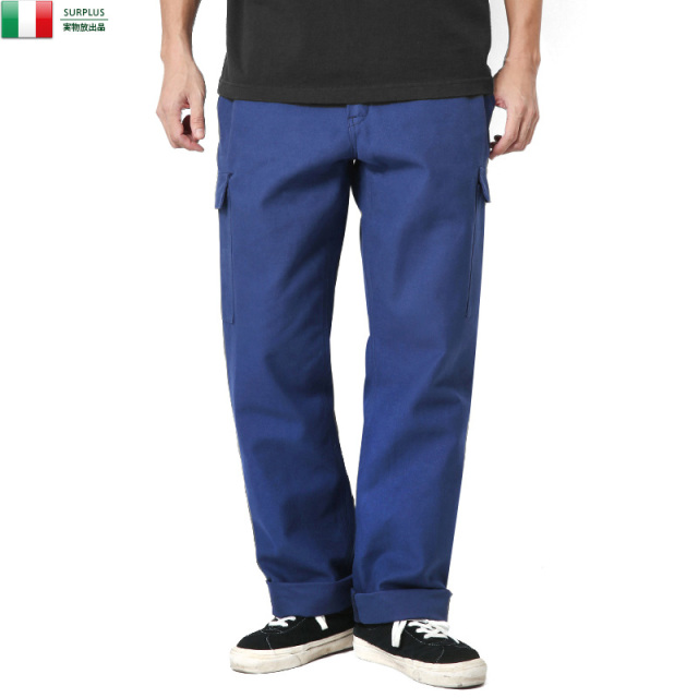 実物 新品 イタリア軍 モールスキン ワークカーゴパンツ 軍放出品 ミリタリーファッション 軍パン 軍服【キャンペーン対象外】【T】