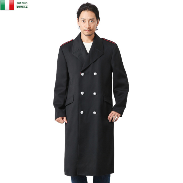 実物 新品 イタリア軍 国家憲兵隊 カラビニエリ ロングオーバーコート ミリタリーファッション 軍服【キャンペーン対象外】【I】