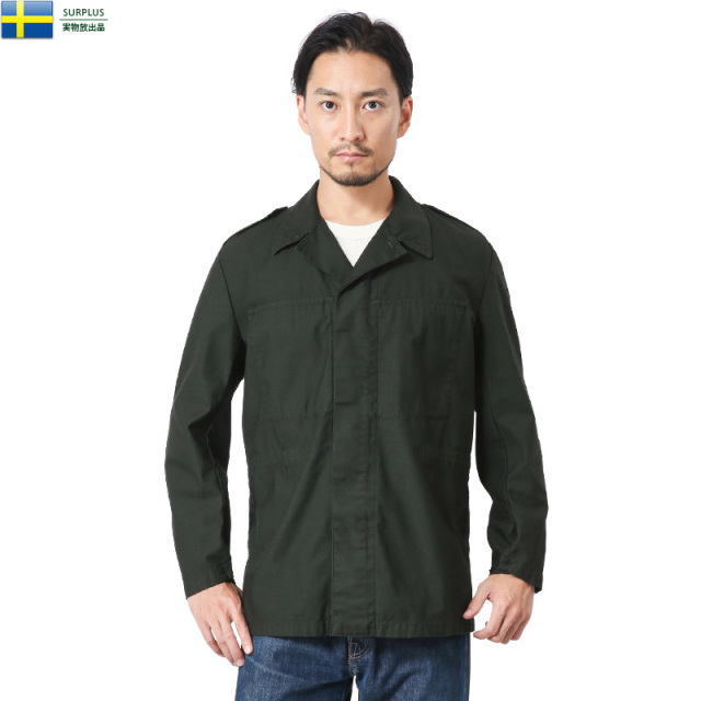 実物 新品 スウェーデン軍 M-84 ユーティリティージャケット BLACK染め ミリタリーファッション 軍服 軍放出品【キャンペーン対象外】【T】