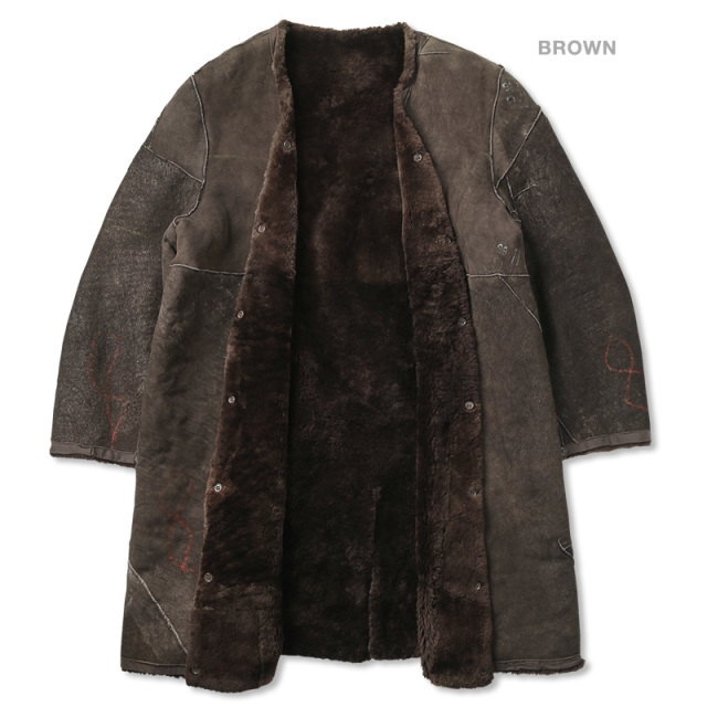 希少 チェコ軍 ムートンロングコート