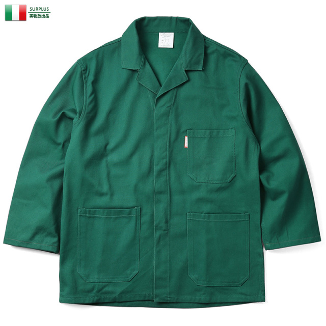 実物 新品 イタリア軍 SECURITY ワークジャケット 3ポケット GREEN ミリタリーファッション 軍服 軍放出品【キャンペーン対象外】【T】
