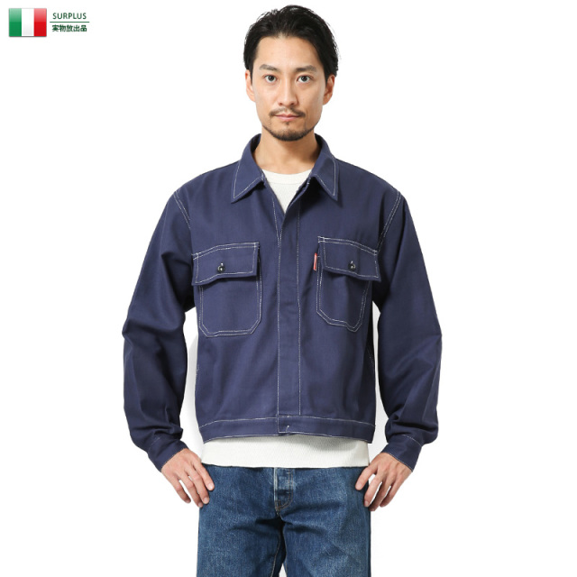 実物 新品 イタリア軍 SECURITY ワークジャケット 2ポケット NAVY ミリタリーファッション 軍服 軍放出品【キャンペーン対象外】【T】