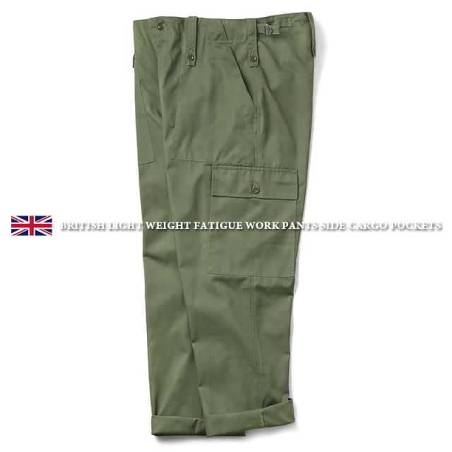 実物 新品 デッドストック イギリス軍 ライトウェイト ファティーグ パンツ サイドカーゴポケット付き（キャンペーン対象外） 軍服 軍パン ミリタリーファッション【I】