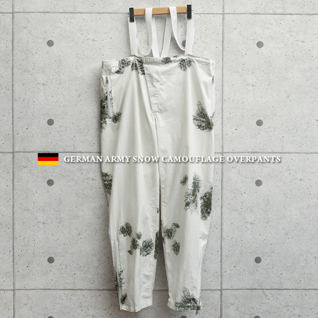 実物 USED ドイツ軍 スノーカモ オーバーパンツ サスペンダー付き（キャンペーン対象外） 軍服 ミリタリーファッション 軍パン【I】