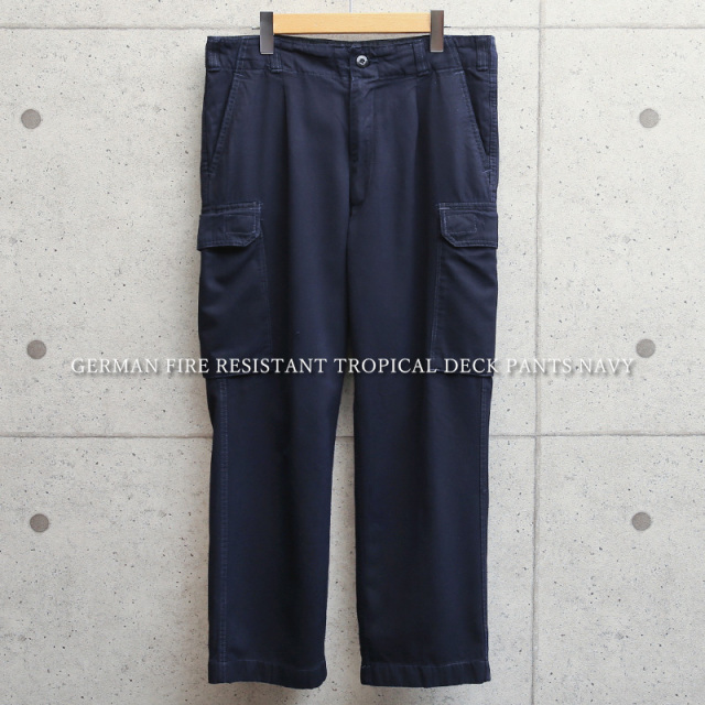 実物 USED ドイツ軍 FR（FIRE RESISTANT）トロピカル デッキパンツ NAVY ミリタリーファッション 【キャンペーン対象外】【I】