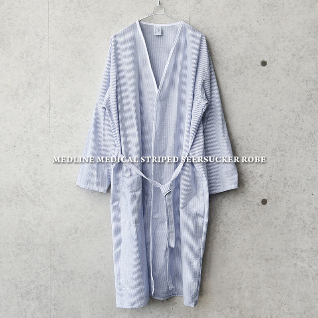 新品 MEDLINE社製 MEDICAL ストライプ シアサッカー ローブ（キャンペーン対象外） 軍服 ミリタリーファッション【I】