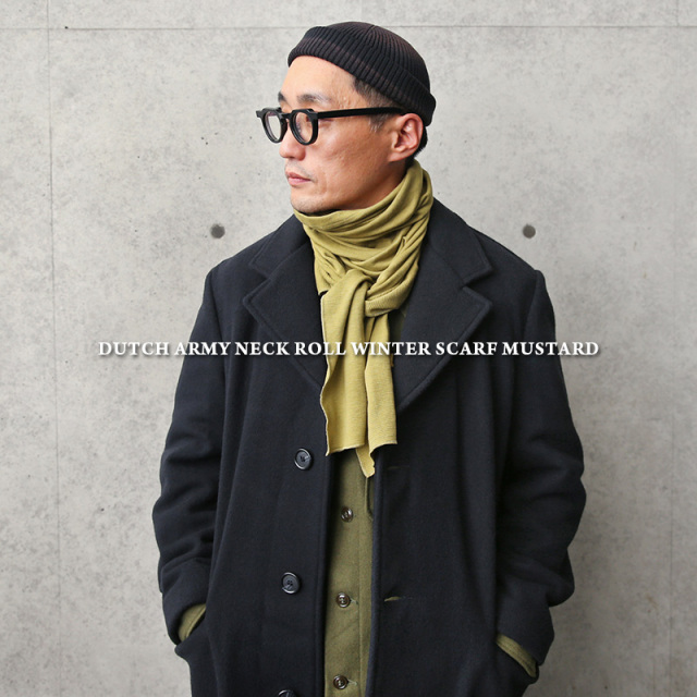 ☆今だけ15%OFF☆実物 USED オランダ軍 ネックロール マフラー MUSTARD【キャンペーン対象外】【I】ミリタリー