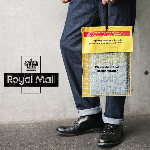 【ネコポス便対応】実物 USED イギリス ROYAL MAIL PVC イエロー エンベロープ バッグ（キャンペーン対象外）【I】ミリタリー