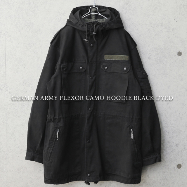 実物 USED ドイツ軍 フレクターカモ パーカー BLACK染め【キャンペーン対象外】 軍服 ミリタリー【I】