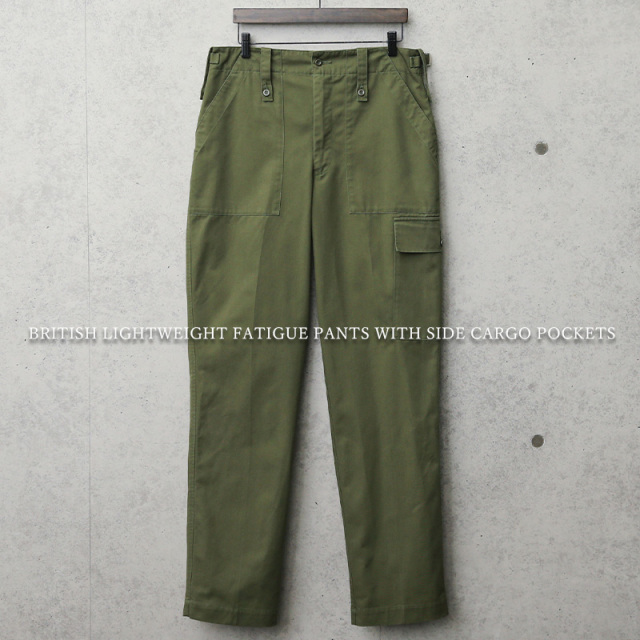 ☆今だけ15%OFF☆実物 USED イギリス軍 ライトウェイト ファティーグ パンツ サイドカーゴポケット付き【キャンペーン対象外】 ミリタリーファッション 軍服 軍パン【I】