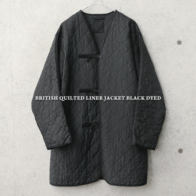 ☆今だけ15%OFF☆実物 USED イギリス軍 キルティングライナージャケット ベルクロフロント BLACK染め【キャンペーン対象外】 軍服 ミリタリージャケット【I】