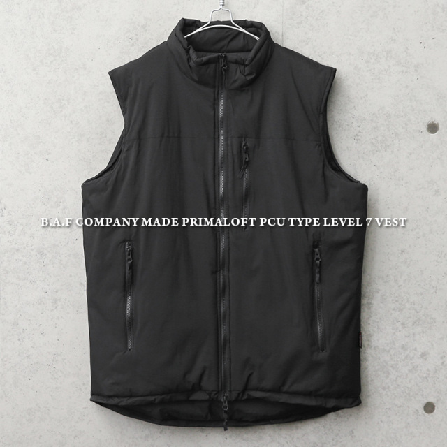 B.A.F社製 PCU TYPE Level 7 プリマロフト ベスト BLACK 軍服 