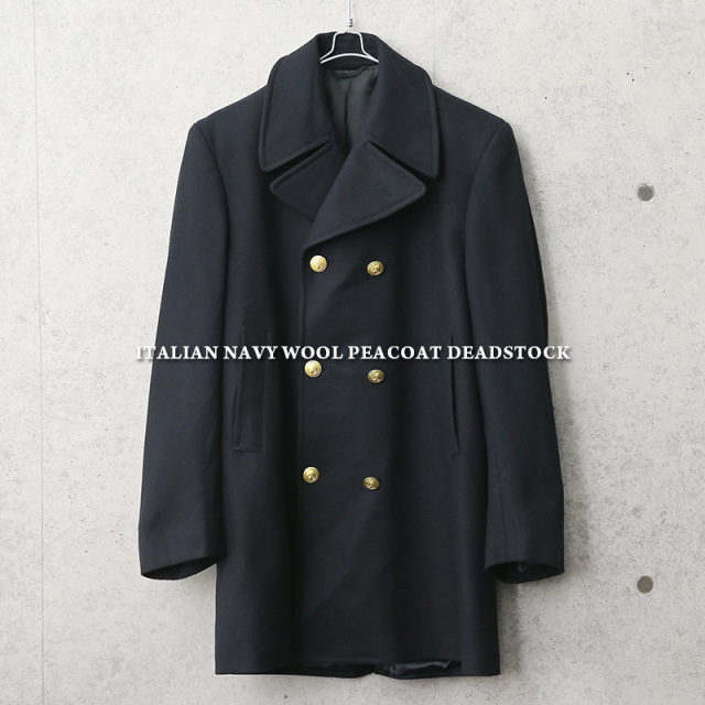 ★割引中15％OFF★実物 新品 デッドストック イタリア海軍 ウール ピーコート【キャンペーン対象外】ミリタリーファッション 軍服【I】