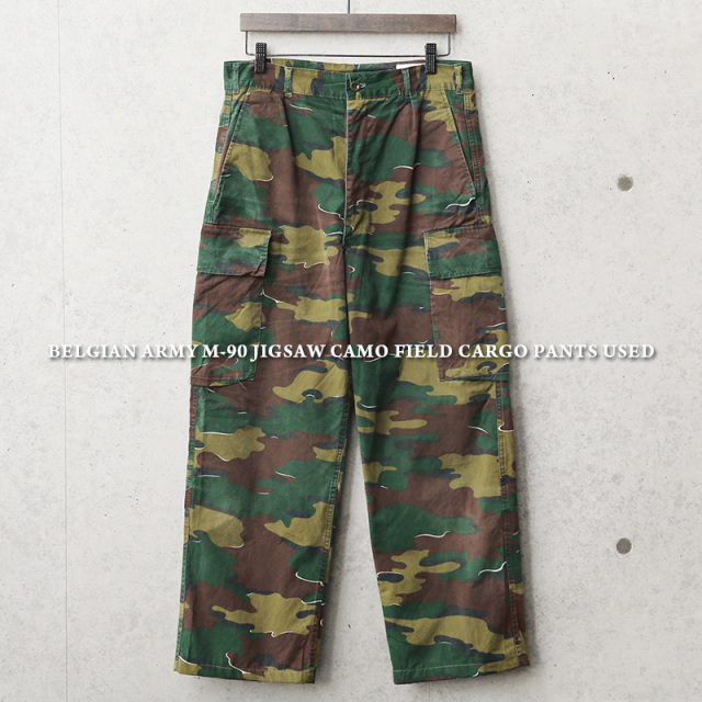 実物 USED ベルギー軍 M-90 ジグソーカモ フィールド カーゴパンツ 2nd【キャンペーン対象外】 軍服 ミリタリーファッション 軍パン【I】