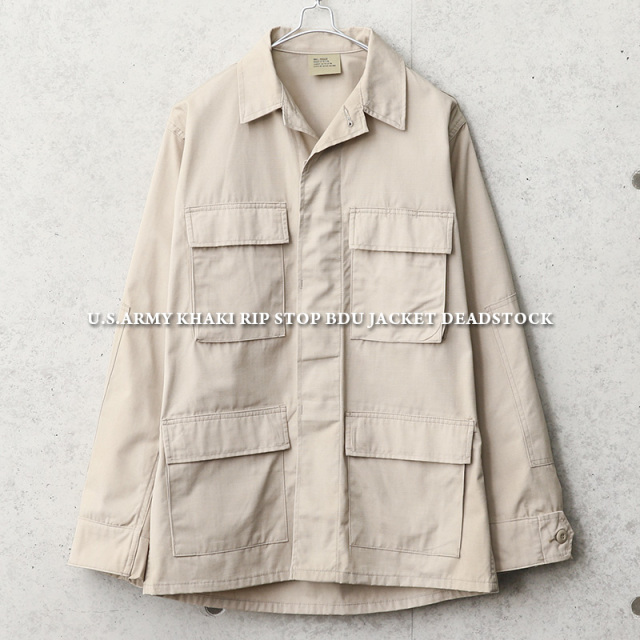 希少サイズ 実物 新品 デッドストック 米軍 カーキ リップストップ BDU ジャケット【キャンペーン対象外】 軍服 ミリタリーファッション【I】