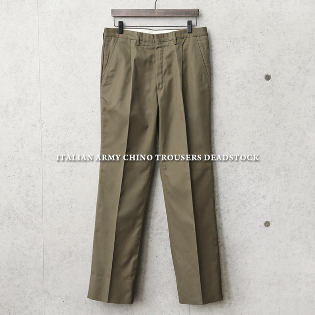 実物 新品 デッドストック イタリア軍 チノパンツ【キャンペーン対象外】 軍服 ミリタリーファッション 軍パン【I】