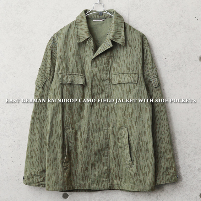 実物 USED 東ドイツ軍 レインドロップカモ フィールドジャケット サイドポケット付き【キャンペーン対象外】 ミリタリーファッション 軍服【I】